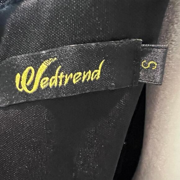 Black gothic Sz S formal dress Prom wedding graduation Lace over poly satin. - Picture 5 of 9